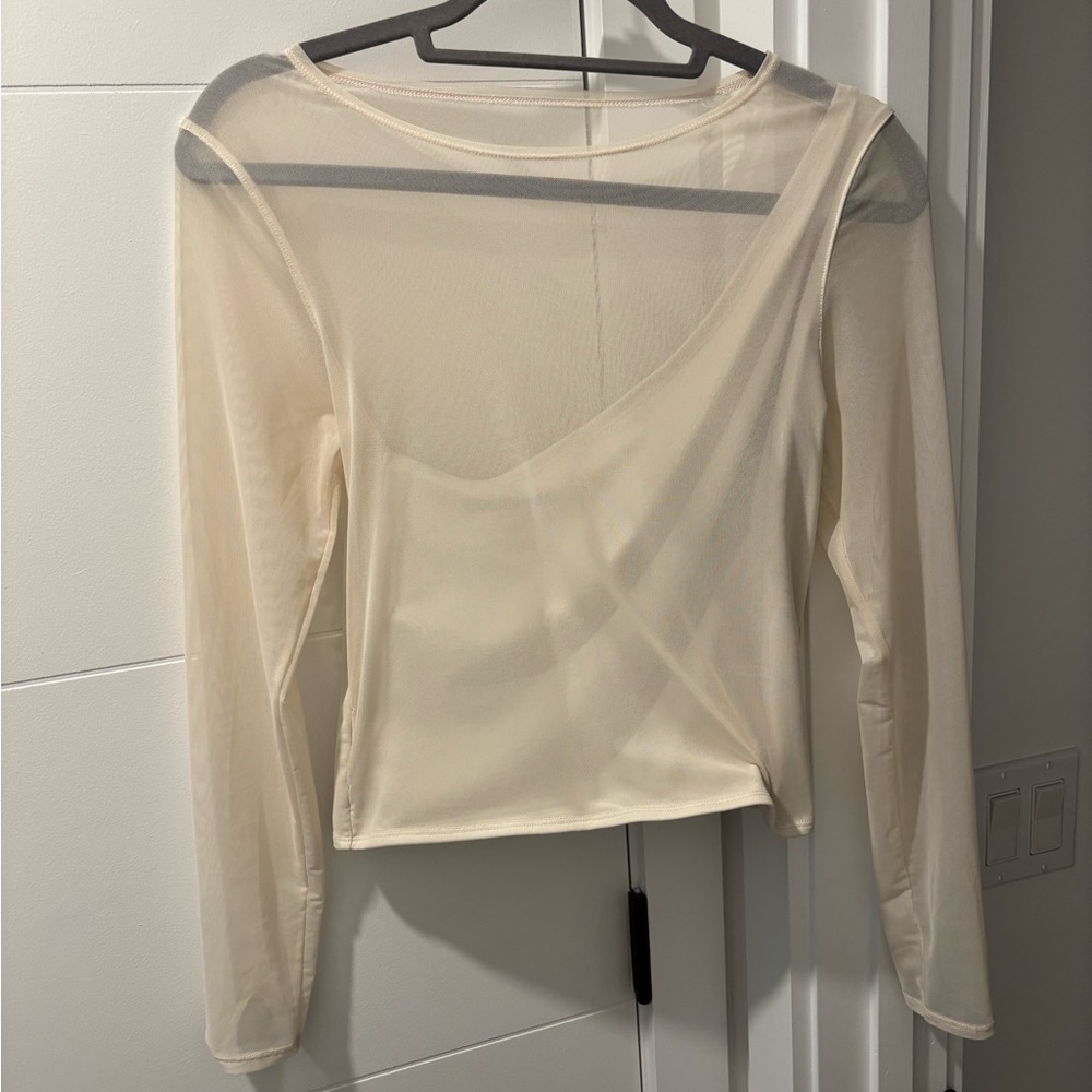 Abercrombie & Fitch Sheer One Shoulder Top